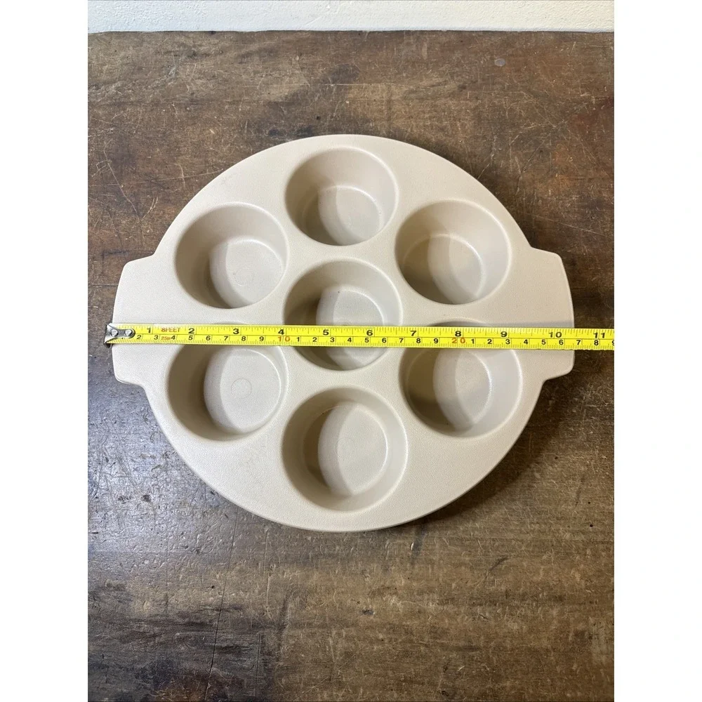Vtg Anchor Hocking  Microwave Cookware 6 Cup Cupcake Egg Muffin Pan Microware